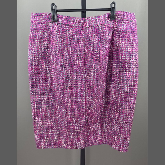 NEW J Crew Skirt Womens 14 pink purple tweed woven pencil preppy colorful italy - Picture 10 of 12